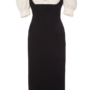 Alessandra Rich Layered Silk and Wool Midi Dress